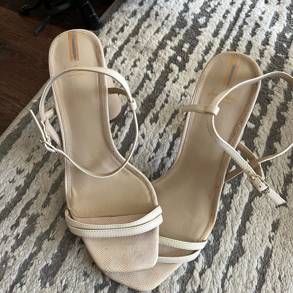 Sam Edelman Cream Strappy Heels